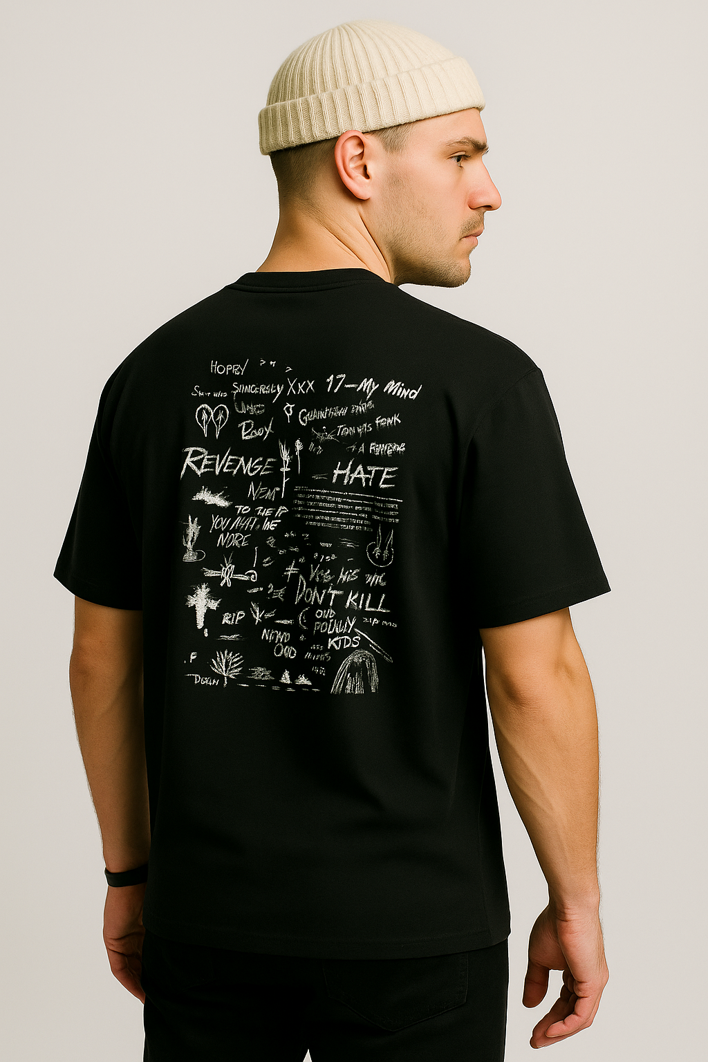 CONTRAST RIB T-SHIRT