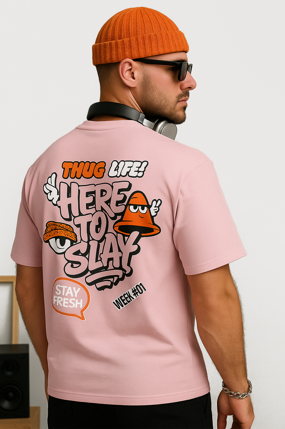 SLOGAN T-SHIRT WITH RIB